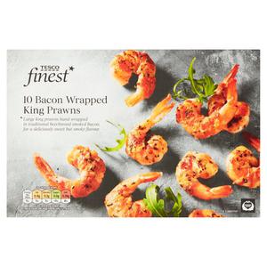 Tesco Finest 10 Bacon Wrapped King Prawns 160G