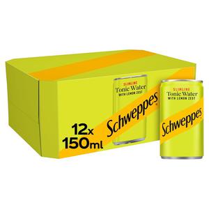 Coca Cola Schweppes Slimline Tonic With Lemon 12X150ml