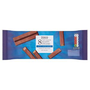 Tesco Snappy Milk Chocolate Finger Biscuit 8Pk 172G