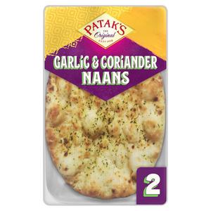 Patak's Flame Baked Garlic & Coriander Naan Breads 2 Pack