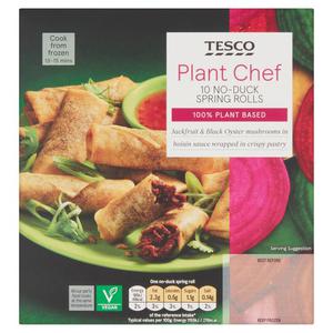 Tesco Plant Chef 10 No Duck Spring Rolls 180G