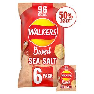 Walkers Baked Sea Salt 6 X 22G