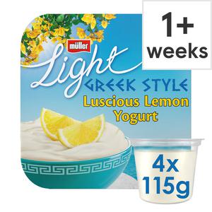 Muller Light Greek Style Lemon Yogurt 4X115g