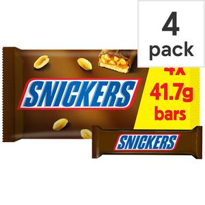 Mars Snickers Chocolate Bars Multipack 4 X 41.7g