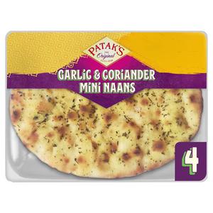 Patak's 4 Flame Baked Garlic & Coriander Mini Naan Breads