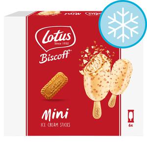 Lotus Biscoff White Mini Ice Cream Sticks 6 X 60Ml