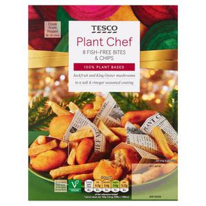 Tesco Plant Chef 8 Fish Free Bites & Chips 310G