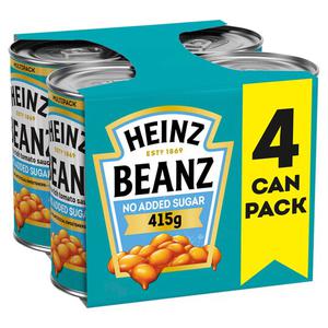 Heinz Beanz No Added Sugar 4 X 415G