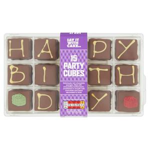 Morrisons Say It With Cake.. Happy Birthday Celebration Cake Cubes Serves 15