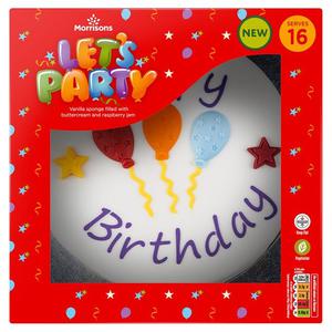 Morrisons Let's Party Celebration Cake Serves 16