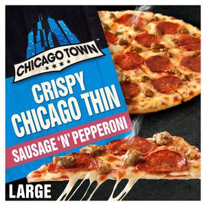 Chicago Town Crispy Thin Sausage & Pepperoni Pizza 431G