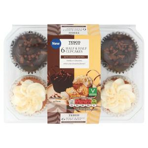 Tesco 6 Half & Half Cupcakes