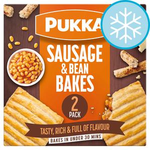 Pukka 2 Sausage & Bean Bakes 306G