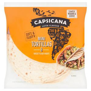 Capsicana 8 Mini Tortilla Wheat Flour Wraps 240G