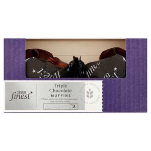 Tesco Finest Belgian Triple Chocolate Muffins 2 Pack