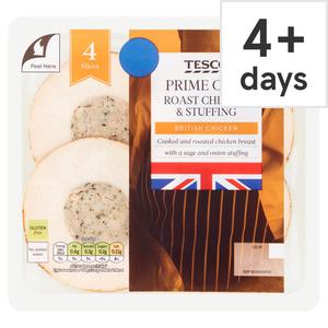 Tesco Prime Cuts Roast Chicken & Stuffing 4 Slices 100G