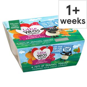 Yeo Valley Organic Little Yeos Fruity Favourites Yogurt 4X85g