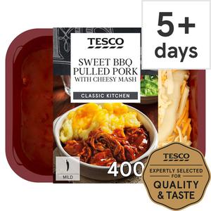 Tesco Sweet Bbq Pulled Pork With Cheesy Mash 400G