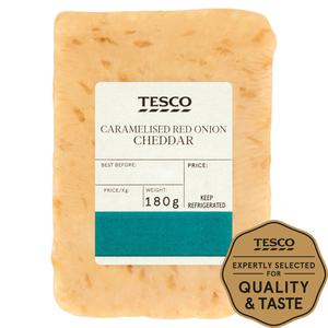 Tesco Caramelised Red Onion Cheddar 180G