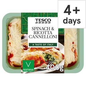 Tesco Spinach & Ricotta Cannelloni 400G