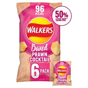 Walkers Baked Prawn Cocktail Crisps 6 X 22G