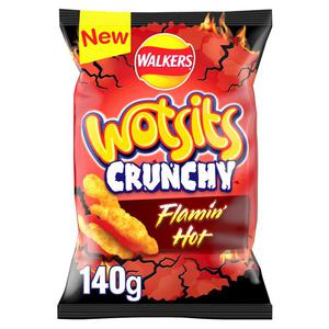 Walkers Wotsits Crunchy Flamin' Hot Sharing Snacks Crisps