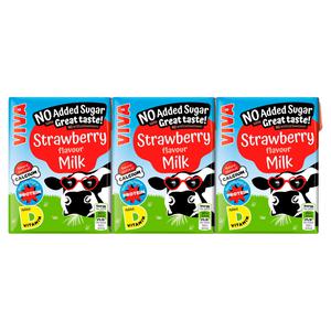 VIVA Strawberry Flavour Milk 3 x 200ml