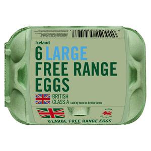 Iceland 6 Large Free Range Eggs