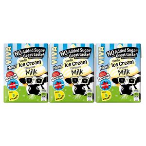 VIVA Vanilla Ice Cream Flavour Milk 3 x 200ml