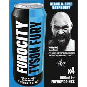 Furocity Black and Blue Rasberry 4 x 500 ml Energy Drinks