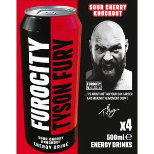 Furocity Sour Cherry Knockout 4 x 500ml Energy Drinks