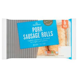 Morrisons 6 Fresh Bake Pork Sausage Rolls