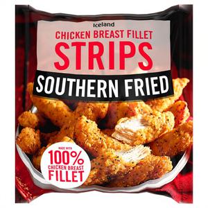 Iceland Southern Fried Chicken Breast Fillet Strips 500g