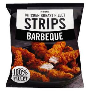 Iceland Barbeque Chicken Breast Fillet Strips 500g