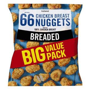 Iceland 66 (approx.) Breaded Chicken Breast Nuggets 924g