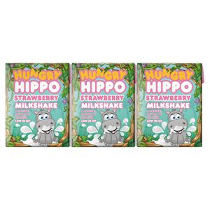 Hungry Hippo Strawberry Flavoured Milkshake 3 x 200ml