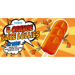 Iceland 4 Orange Slice Lollies 240g