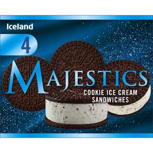 Iceland 4 Majestics Cookie Ice Cream Sandwiches 180g