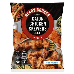 Iceland Ready Cooked Cajun Chicken Skewers 340g