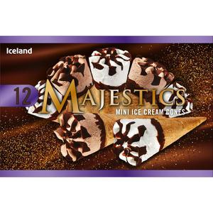 Iceland Majestics 12 Mini Ice Cream Cones 208g