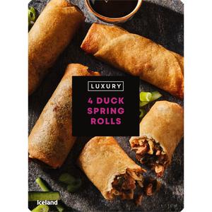 Iceland Takeaway Iceland Luxury 4 Duck Spring Rolls 220g