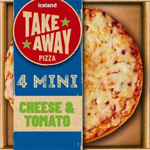 Iceland 4 Mini Pizzas - Cheese and Tomato 356g