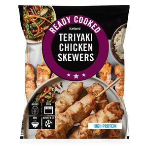 Iceland Ready Cooked Teriyaki Chicken Skewers 340g