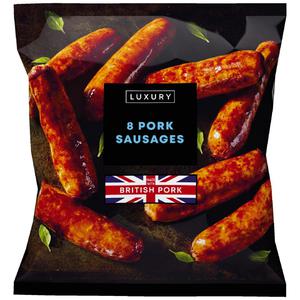 Iceland Luxury 8 Pork Sausages 480g