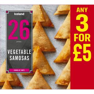 Iceland 26 (APPROX.) Vegetable Samosas 390g