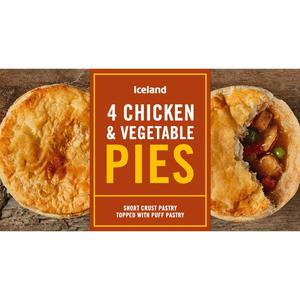 Iceland 4 Chicken and Vegetable Pies 568g