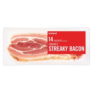 Iceland 14 Rashers (APPROX.) Smoked Streaky Bacon 235g