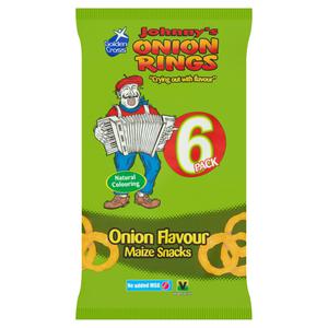 Golden Cross Johnny's Onion Rings Onion Flavour Maize Snacks 6 x 12g