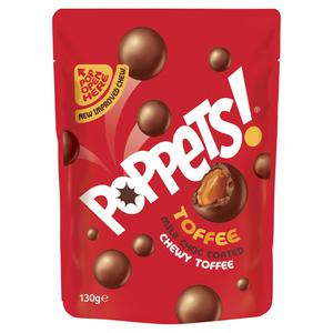 Poppets Toffee Milk Choc Coated Chewy Toffee 130g