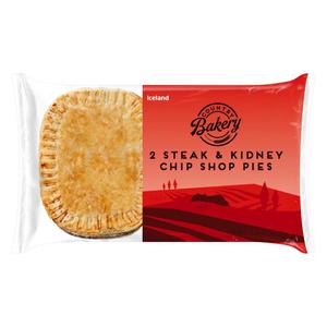 Iceland 2 Steak and Kidney Chip Shop Pies 300g